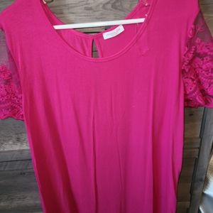 Chic Soul Hot Pink Blouse 1X